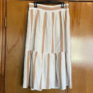 LOFT Tiered straight elastic waist midi skirt